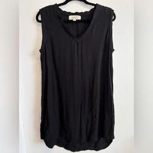 Anthropologies Cloth & Stone Black V-Neck Tank Top Tunic Dress Size M